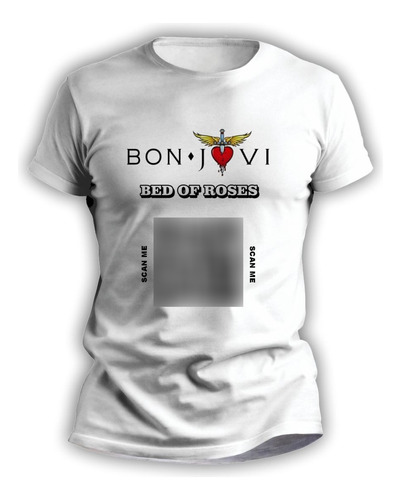 Remera Hombre Mujer Rockera Sublimada Con Qr Bon Jovi - 3121