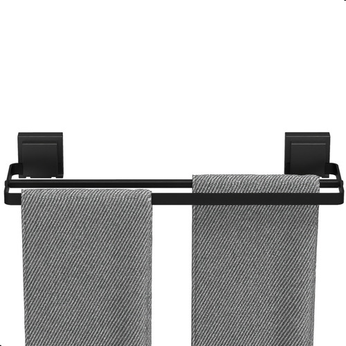Kit Acessórios Banheiro Com Ventosa Preto 4 Peças Duplo Max