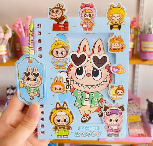 Libreta Labubu Con Stickers Libreta Sensorial Labubu