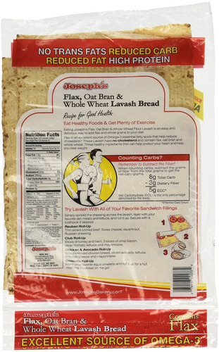 2 Pack: Joseph Lavash Lino Pan Salvado De Avena Y Trigo Inte