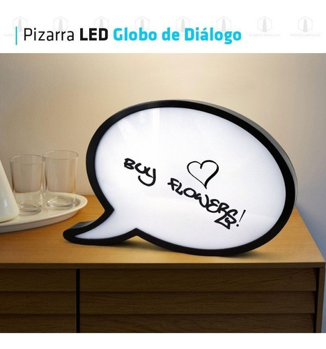 Cartel Pizarra Luz Led Light Box Globo Dialogo Comic 21x15 Color Blanco