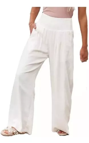 Pantalon Ancho Mujer,Pantalones De Lino Para Mujer Pantalones