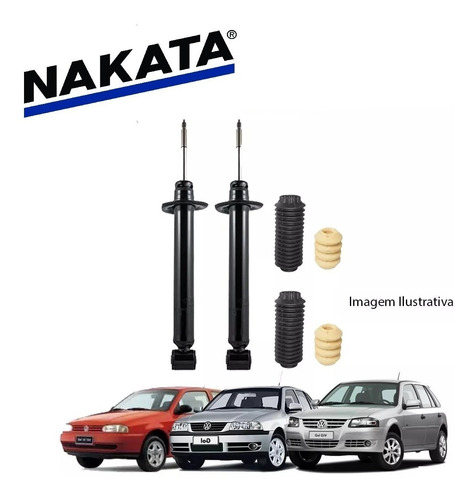 Imagem 1 de 1 de Kit 2 Amortecedores Traseiro Gol G2 G3 G4 Nakata + Kits Bate