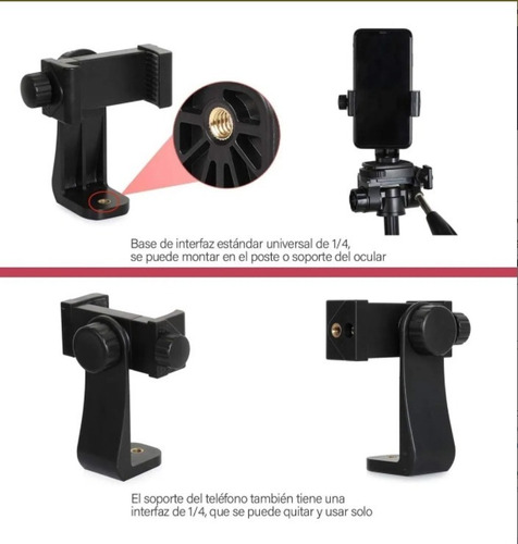 Imagen 5 de 10 de Adaptador Vertical Y Giratorio Para Trípode, Teléfono/cámara