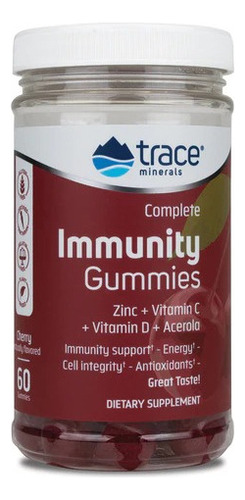 Trace Minerals Complete Inmmunity 60 Gomitas Sabor Cereza