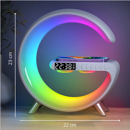 Luminária G-speaker Smart Station Rgb Wireless E Carregador