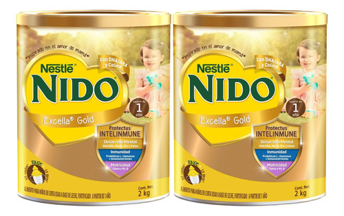 Fórmula Infantil Nido Excella Gold 2 Kg Con 2 Latas