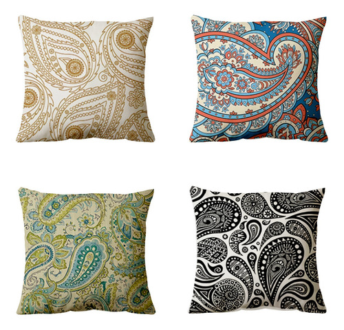 Fundas Cojines Almohada Decorativos Lino Algodón 4pcs 45cm Bohemia