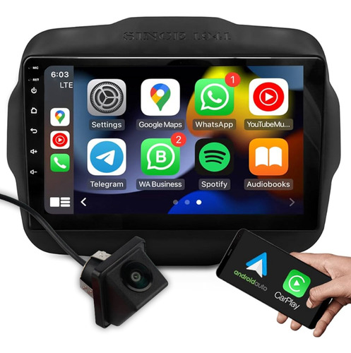 Kit Multimídia Jeep Renegade Pcd 2025 2/32 Carplay S/f Dsp