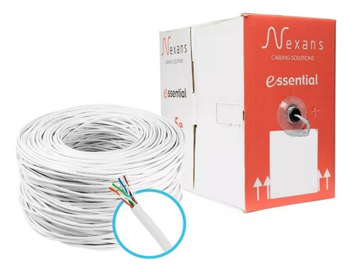 Cabo De Rede Cat.5e Cmx 305 Metros Nexans 24 Awg