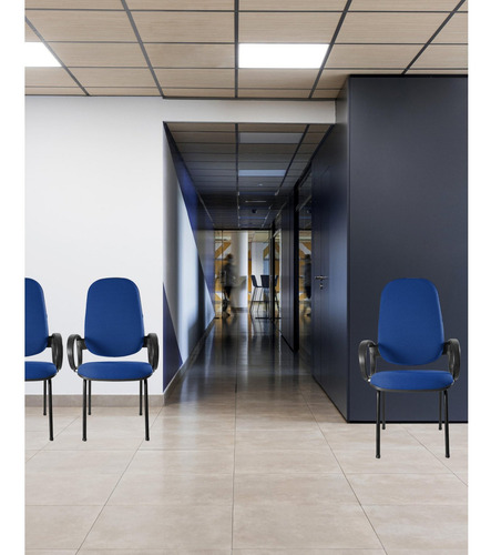 Cadeira Coletiva Base Palito Com Braço Orelha Metal Wood Wt