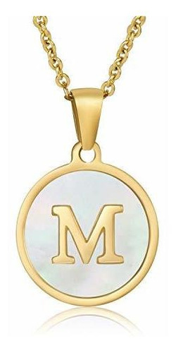 Collar - 18k Gold Initial Necklaces,cute 26 Capital A-z Shel