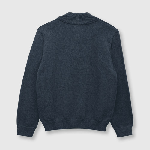 Sweater De Niño Clasico Medio Cierre Azul Colloky