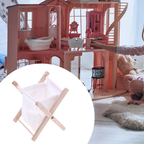 6 Cesta De Lavandería Para Casa De Muñecas 1:12,