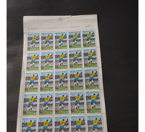 Folha Completa Selo 1000 Gols Pelé Filatelia (Usado)