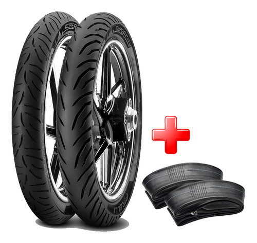 Kit Cubiertas Pirelli Super City Honda Cg Titan + Camaras