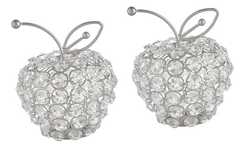 2x Moderno Cristal Brillante Estrás Fruta Ornamentos