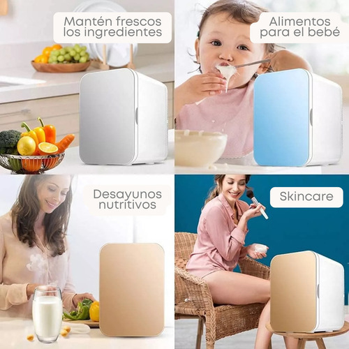 Mini Refrigerador 12 L Portatil Skincare Bebidas Porta Leche Color Blanco