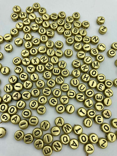 200 Pastilha Letra Alfabeto Passante P/terço Pulseira