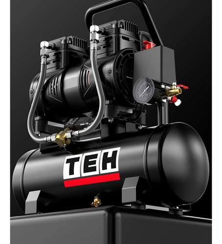Compresor De Aire 10 Litros Libre De Aceite 2hp Tehtools