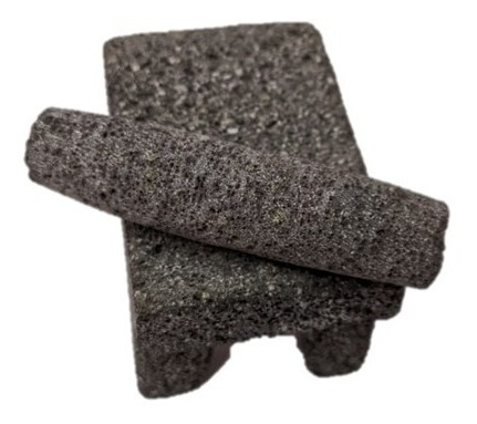 Metate Volcánico De 6 Cm * 8 Cm Con Metlapil.