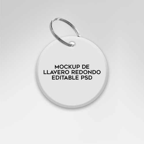 Mockup Llavero Redondo Diseño Editable Photoshop Sublimación