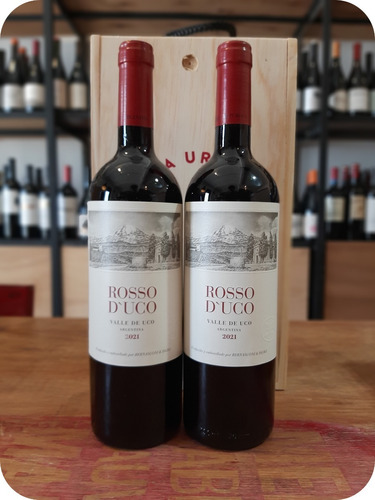 Vino Rosso De Uco Blend Combo X2 En Estuche De Madera.