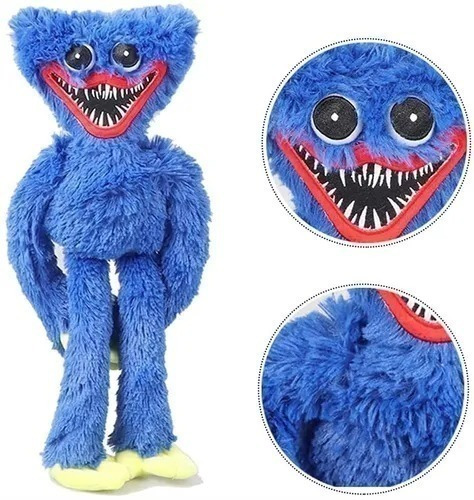 Boneco Huggy Wuggy Poppy Playtime Pop Time Pelúcia Azul 