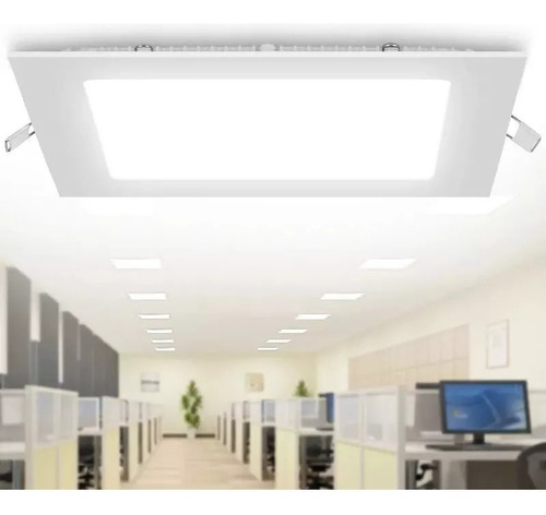 X10 Foco Panel Plafón Led 24w Embutido Cuadrado Luz Frio