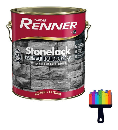 Resina Acrilica Barniz P/piedras Stonelack Renner 3.6 L