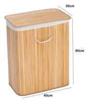 Comprar Hogar Actual bambú rectangular 60x40x30cm canasto cesto ropa lavadero plegable