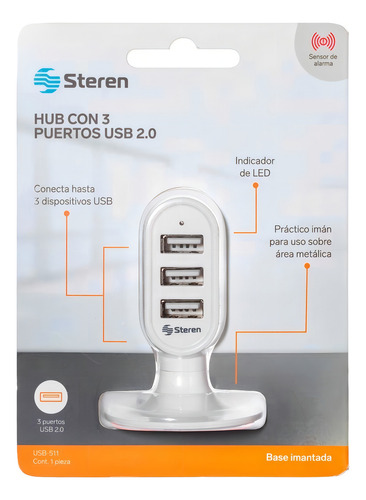 Adaptador Mni Hub De 3 Puertos Usb 2.0 Con Imán |usb-511