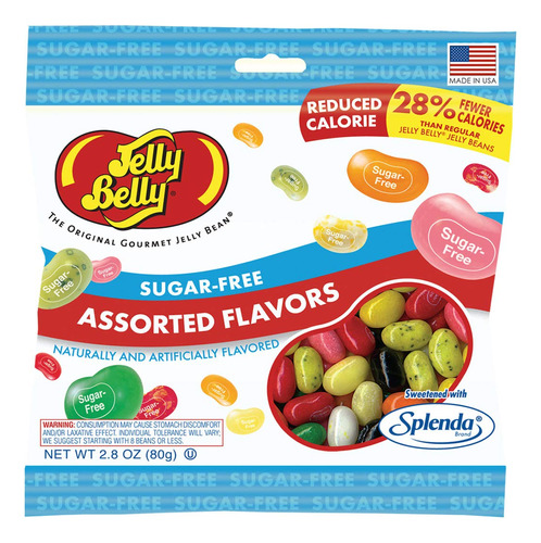 Jelly Belly Bolsa Sin Azucar De 2.8 Onzas, Autentica, Oficia