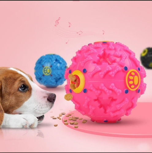 Kit 3 Bola Interativa Brinquedo Cães Com Som Porta Petisco
