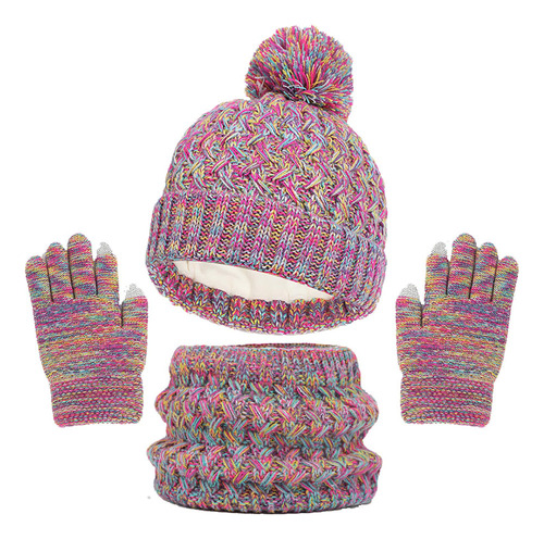 Gorro De Punto En V Para Niños, Bufanda Cálida, Guantes De T