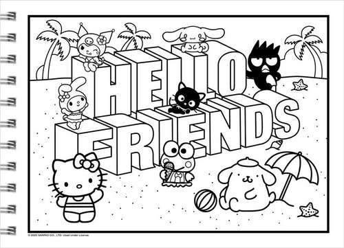Livro De Colorir Hello Kitty Comfy And Cozy Books Hello Kitty And Friends - Coloring Book - Capa Dura - 96 Páginas