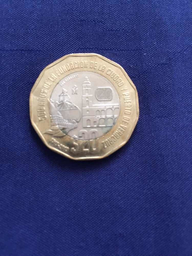 Moneda De $20 Pesos 500 Años Fundación De Veracruz