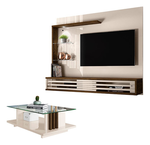 Home Theater Suspenso Mesa Centro Frizz Select Fendi Cor Off White Savana