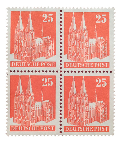 Alemania 1948 Bizona Cuadro Mint 25 Yv 55 Catedral 