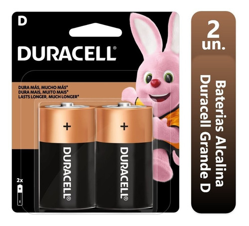 4 Pilhas Duracell Alcalina D Grande Mn1300b2 2 Cartelas C2