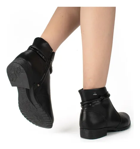 Bota Cano Curto Preta Feminina MercadoLivre