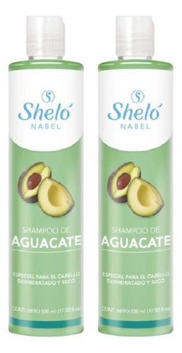 2 Pack Shampoo De Aguacate 530ml Shelo