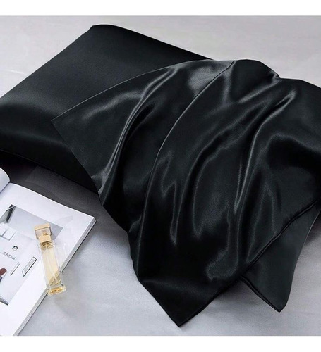Funda De Almohada De Satén Anti Frizz Negro