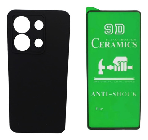 Silicone Case Para Xiaomi Redmi Note 13 Y Vidrio Ceramico