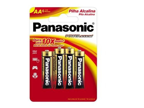 48 Pilha Alcalina Blister C/6 Pequena Aa Panasonic 