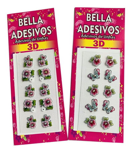 1000 Peliculas Kit Adesivos De Unha 3d Bella Adesivos