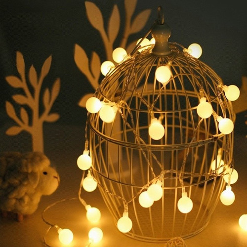Luces Bolitas 28 Led Guirnalda Calidas 5mt Con Enchufe A 220