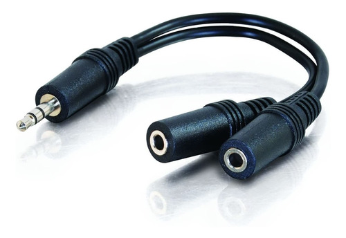 Cable De Audio De 3.5mm Macho A Dos Hembra, 6 In/negro