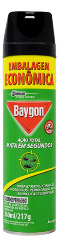 Inseticida Aerossol Ação Total Baygon Frasco 360ml Embalagem