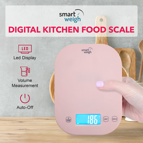 Báscula De Cocina Smart Weigh Rosa Digital Gramos Y Onzas Color 0 Mg